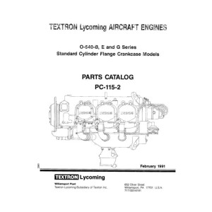 Lycoming O-540-B,E and G Series SCFC Model Engines PC-115-2 Parts Catalog 1991