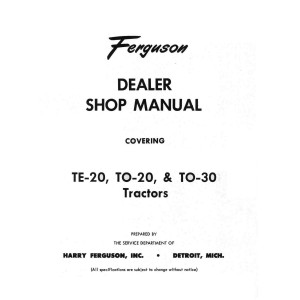 Massey Ferguson TE-20, TO-20, TO-30 Tractors Shop Service Repair Manual