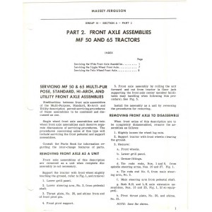 Massey Ferguson MF35, MF50 and MF65 Tractors Service Repair Workshop Manual