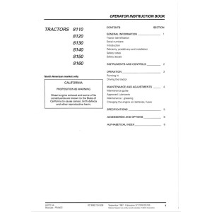 Massey Ferguson 8110, 8120, 8130, 8140, 8150, 8160 Tractors Operators Manual