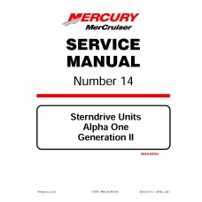 Mercury Mercruiser No. 14 Sterndrive Units Alpha One Generation II Shop Service Repair Manual 2001