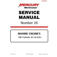 Mercury Mercruiser No.26 Marine Engines GM 4 Cylinder 181 cid 3.0L Service Repair Manual 1999