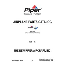 Piper 6X PA-32-301FT 766-856 Airplane Parts Catalog 2003 thru 2006 Piper 6X PA-32-301FT 766-856 Airplane Parts Catalog 2003 thru 2006
