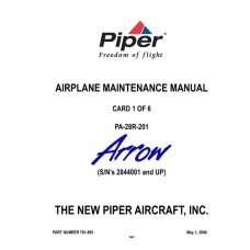 Piper PA-28R-201 Arrow 761-895 Airplane Service Maintenance Manual 2006 Piper PA-28R-201 Arrow 761-895 Airplane Service Maintenance Manual 2006