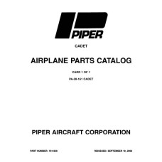 Piper PA-28-161 Cadet 761-828 Airplane Parts Catalog 1989 thru 2006