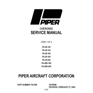 Piper PA-28-180, PA-28-235 Cherokee 753-586 Service Repair Manual 2004