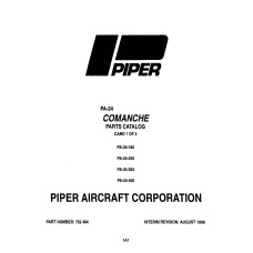 Piper PA-24 Series Comanche 752-464 Parts Catalog 1973 - 1998