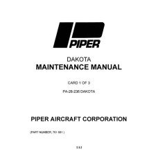 Piper PA-28-236 Dakota 761-681 Maintenance Manual 1986 - 1995