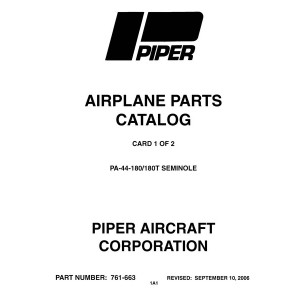 Piper PA-44-180T Turbo Seminole 761-663 Parts Catalog 1978 - 2006