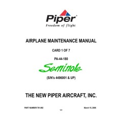 Piper PA-44-180 Seminole 761-892 Airplane Maintenance Manual 1997 - 2006
