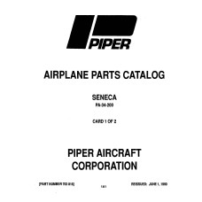 Piper PA-34-200 Seneca 753-816 Parts Catalog 1990
