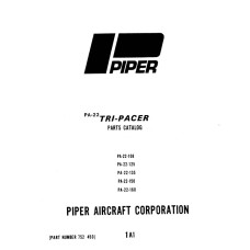Piper PA-22 Series Tri-Pacer 752-450 Parts Catalog 1973 - 1977