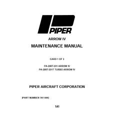 Piper PA-28RT Turbo Arrow IV 761-694 Service Maintenance Manual 1978 Revised 1992
