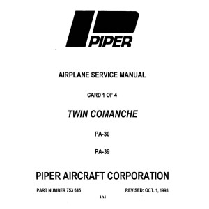 Piper PA-30 and PA-39 Twin Comanche 753-645 Shop Service Manual 1976 - 1998