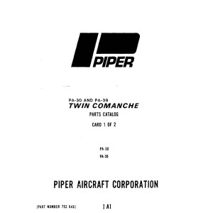Piper PA-30 and PA-39 Twin Comanche 753-646 Parts Catalog 1973 - 1982