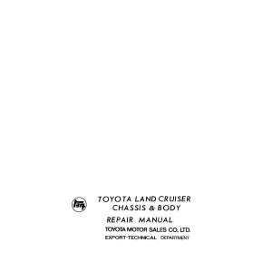 Toyota FJ Land Cruiser Chassis and Body Shop Service Repair Manual 1971