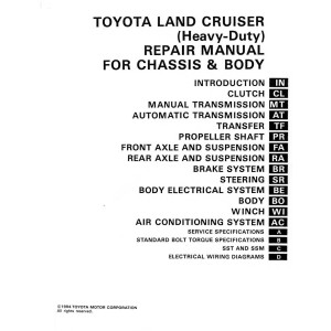 Toyota Land Cruiser Heavy Duty Service Repair Manual 1994