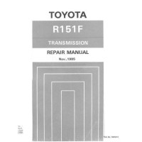 Toyota R151F Transmission Service Repair Manual 1985 Toyota R151F Transmission Service Repair Manual 1985