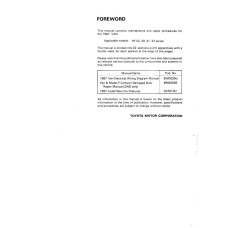 Toyota Van Service Repair Workshop Manual 1987