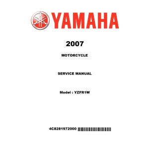 Yamaha YZFR1W Motorcycle Service Repair Workshop Manual 2006 2007